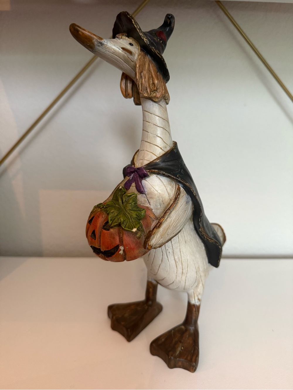 VTG Tii Collections Resin Halloween Witch Duck/Goose Pumpkin Figurine 12”